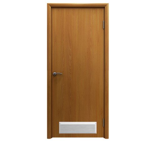 Aquadoor дверь гладкая песочный дуб пластиковая с вентиляционной решеткой