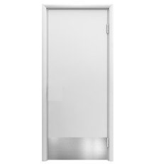 Aquadoor дверь маятниковая белая пластиковая с отбойной пластиной