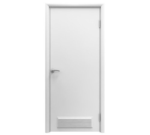 Aquadoor дверь гладкая белая пластиковая с вентиляционной решеткой