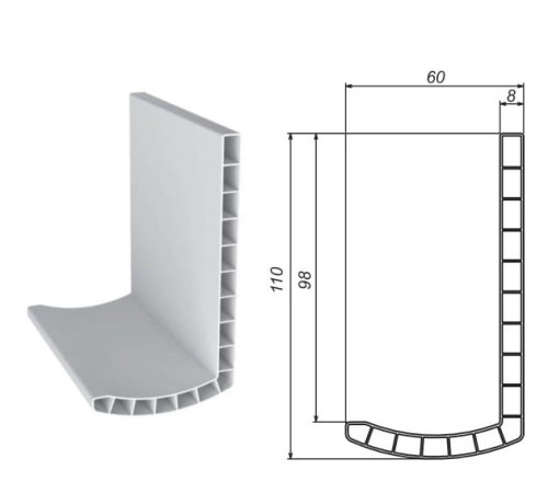 Наличник 60x110x3000 полукруглый, белый