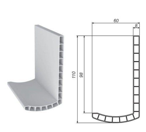 Наличник 60x110x2600 полукруглый, древесные цвета, серый