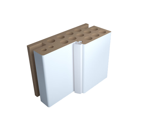 Дверная коробка 90x40 прямая ДПК. Комплект белый для 2-створчатой (2.5)