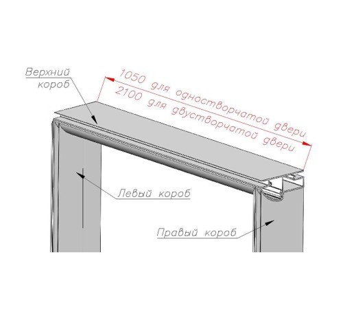 Дверная коробка 90x40 прямая ДПК. Комплект белый для 2-створчатой (2.5)