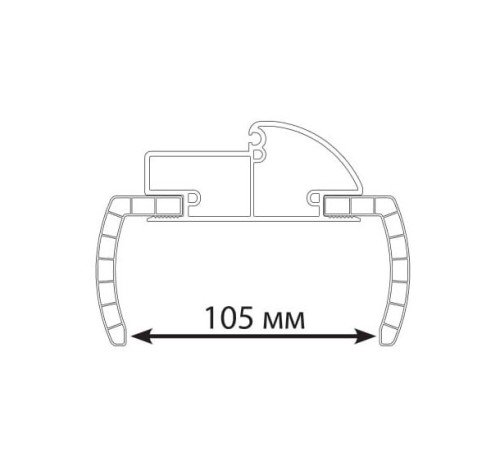 Дверная коробка 90x40 полукруглая. Комплект белый для 1-створчатой (2.5)