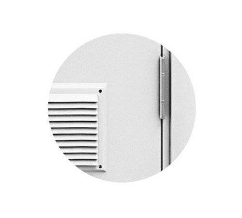 Aquadoor дверь гладкая белая пластиковая с вентиляционной решеткой